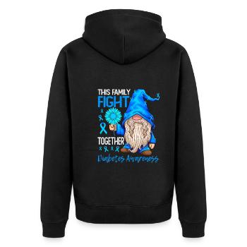Diabetes awareness Diabetes type 1 - Unisex Premium Organic Zip Hoodie - black - Back - Nico (187cm)
