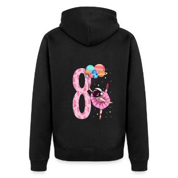 Ballerine astronaute Fille 8ème anniversaire - Veste à capuche bio Premium Unisexe - noir - Dos - Nico (187cm)