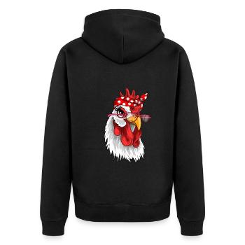 Bandana de poulet avec foulard à lunettes de soleil - Veste à capuche bio Premium Unisexe - noir - Dos - Nico (187cm)