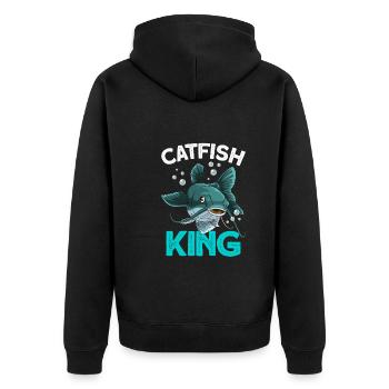 catfish - Unisex Premium Organic Zip Hoodie - black - Back - Nico (187cm)