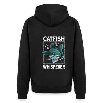 catfish - Unisex Premium Organic Zip Hoodie - black - Back - Nico (187cm)