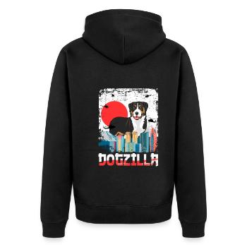 Dogzilla Chien de montagne bernois japonais - Veste à capuche bio Premium Unisexe - noir - Dos - Nico (187cm)