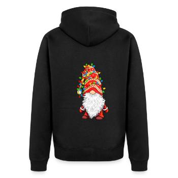 Zwerge Girlande Weihnachtsbaum Weihnachtswichtel - Unisex Premium Bio Zip Hoodie - Schwarz - Hinten - Nico (187cm)