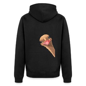 Strauß Sonnenbrille Vintage Straußenkostüm - Unisex Premium Bio Zip Hoodie - Schwarz - Hinten - Nico (187cm)