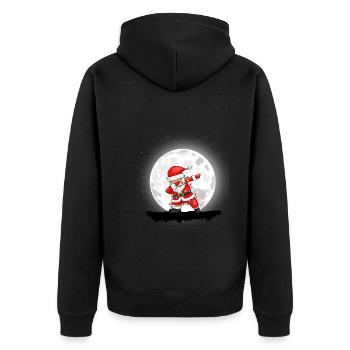 Weihnachten Mädchen Jungen Dabbing Santa Xmas - Unisex Premium Bio Zip Hoodie - Schwarz - Hinten - Nico (187cm)