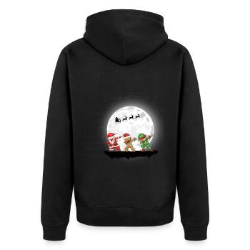 Weihnachten Mädchen Jungen Dabbing Santa Xmas - Unisex Premium Bio Zip Hoodie - Schwarz - Hinten - Nico (187cm)