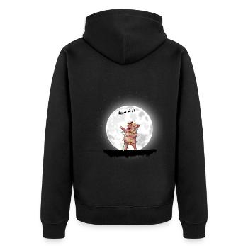 Cochon Lumières de Noël Farmer Noël - Veste à capuche bio Premium Unisexe - noir - Dos - Nico (187cm)