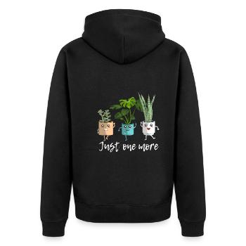just one more - Pflanzen Gartenliebhaber - Unisex Premium Bio Zip Hoodie - Schwarz - Hinten - Nico (187cm)