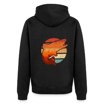 Forellen fliegenfischen angeln Geschenk - Unisex Premium Bio Zip Hoodie - Schwarz - Hinten - Nico (187cm)