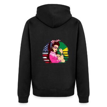 Brazilian American Roots Girls - Veste à capuche bio Premium Unisexe - noir - Dos - Nico (187cm)