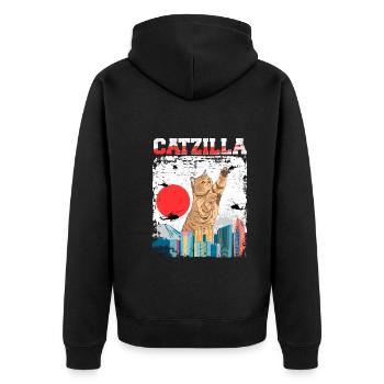 Catzilla Retro Cat Cat Lovers - Veste à capuche bio Premium Unisexe - noir - Dos - Nico (187cm)