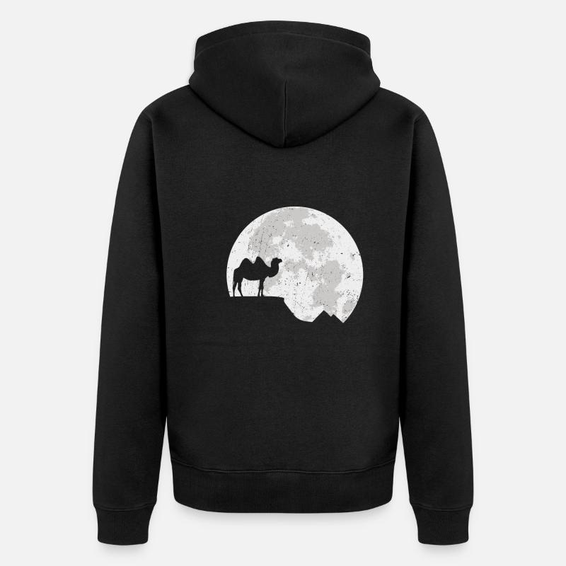 kamel - Unisex Premium Bio Zip Hoodie - Schwarz
