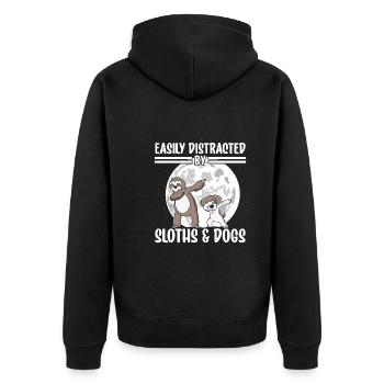 Cadeau Sloth Dogs - Veste à capuche bio Premium Unisexe - noir - Dos - Nico (187cm)