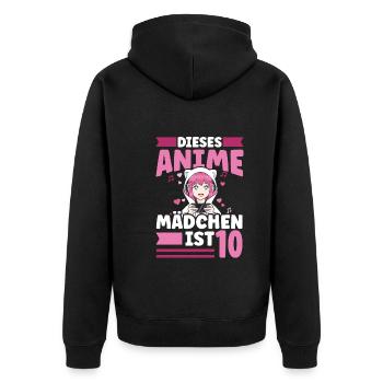 diese Anime mädchen ist 10 - Kawaii Otaku Manga - Unisex Premium Bio Zip Hoodie - Schwarz - Hinten - Nico (187cm)