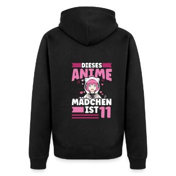 diese Anime mädchen ist 11 - Kawaii Otaku Manga - Unisex Premium Bio Zip Hoodie - Schwarz - Hinten - Nico (187cm)