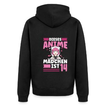 diese Anime mädchen ist 14 - Kawaii Otaku Manga - Unisex Premium Bio Zip Hoodie - Schwarz - Hinten - Nico (187cm)