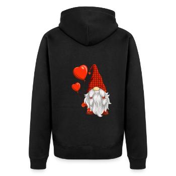 Saint-Valentin Les couples nains des cœurs - Veste à capuche bio Premium Unisexe - noir - Dos - Nico (187cm)