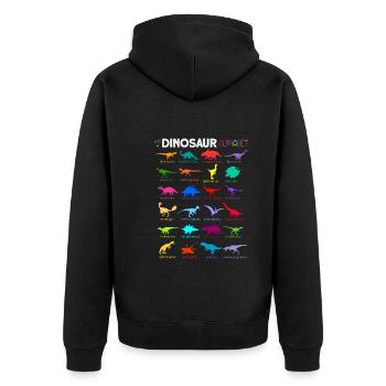 Alphabet des dinosaures Dinosaure a-z - Veste à capuche bio Premium Unisexe - noir - Dos - Nico (187cm)