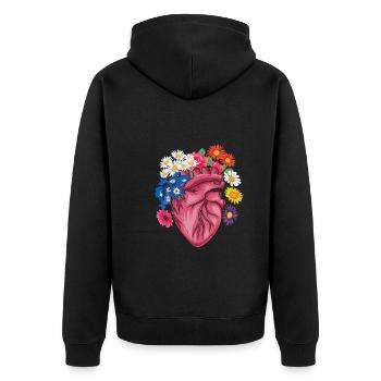Anatomy Cardiac Cardiology Cardiac Surgery - Unisex Premium Organic Zip Hoodie - black - Back - Nico (187cm)
