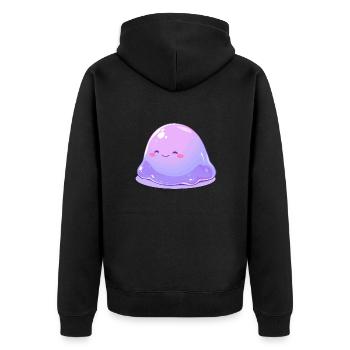Cute Slime Monster - Niedliches Cartoon-Design - Unisex Premium Bio Zip Hoodie - Schwarz - Hinten - Nico (187cm)