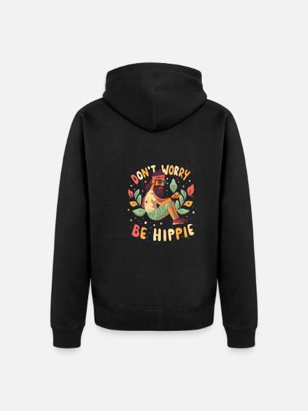 Hippy - Unisex Premium Organic Zip Hoodie - black