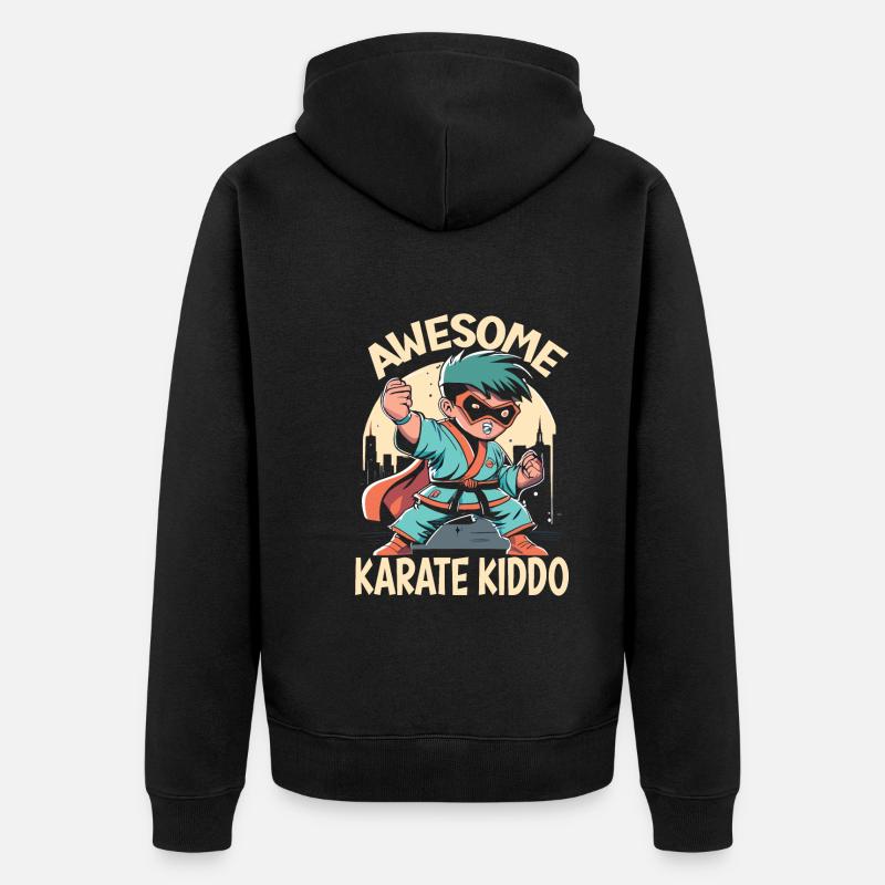Karaté - Veste à capuche bio Premium Unisexe - noir