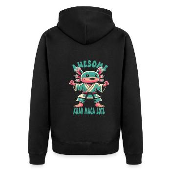 Krav Maga - Veste à capuche bio Premium Unisexe - noir - Dos - Nico (187cm)