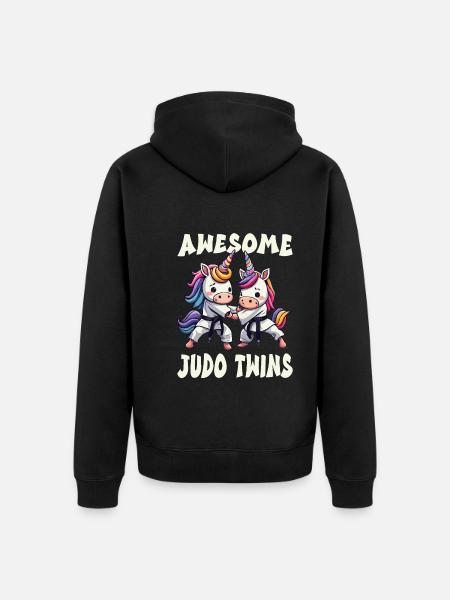 Judo Twins - Unisex Premium Organic Zip Hoodie - black