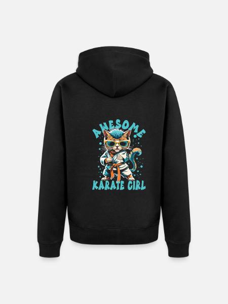 karate - Unisex Premium Organic Zip Hoodie - black