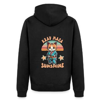 Krav Maga - Unisex Premium Organic Zip Hoodie - black - Back - Nico (187cm)