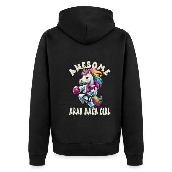 Krav Maga - Veste à capuche bio Premium Unisexe - noir - Dos - Nico (187cm)