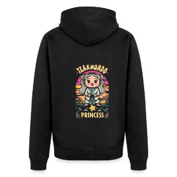 Teakwondo - Unisex Premium Bio Zip Hoodie - Schwarz - Hinten - Nico (187cm)