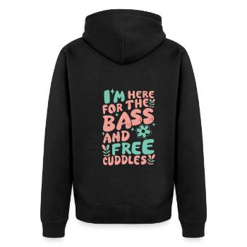 Festival - Unisex Premium Bio Zip Hoodie - Schwarz - Hinten - Nico (187cm)