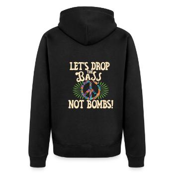 Festival - Unisex Premium Organic Zip Hoodie - black - Back - Nico (187cm)