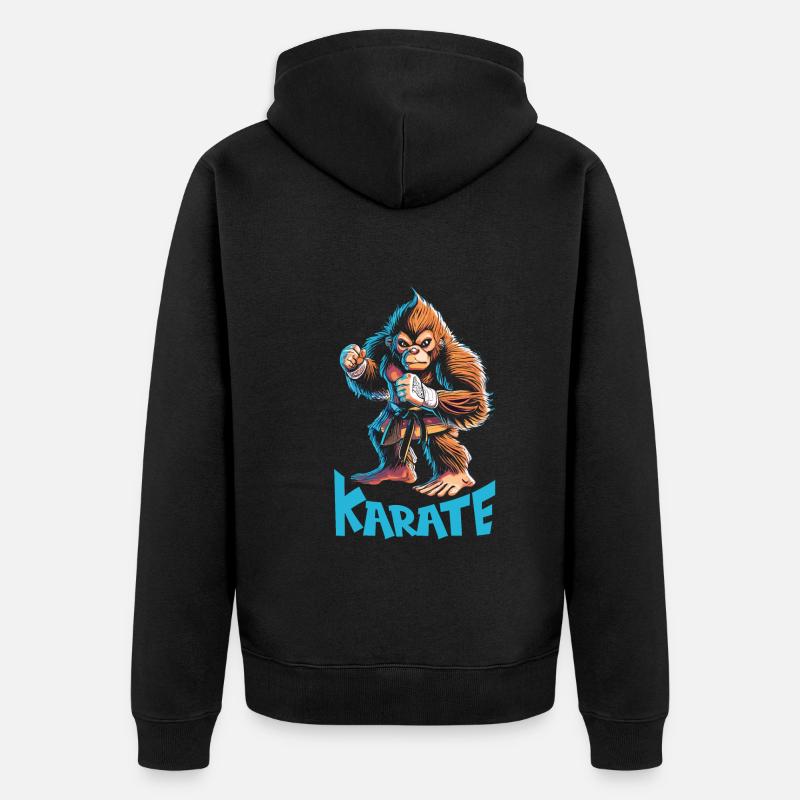 Karaté - Veste à capuche bio Premium Unisexe - noir