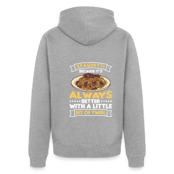 Italienisches Essen - Unisex Premium Bio Zip Hoodie - Grau meliert - Hinten - Nico (187cm)
