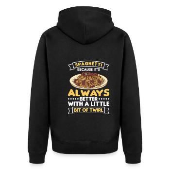 Italienisches Essen - Unisex Premium Bio Zip Hoodie - Schwarz - Hinten - Nico (187cm)