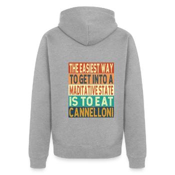Cuisine italienne - Veste à capuche bio Premium Unisexe - gris chiné - Dos - Nico (187cm)