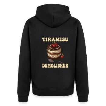 Italienisches Essen - Unisex Premium Bio Zip Hoodie - Schwarz - Hinten - Nico (187cm)
