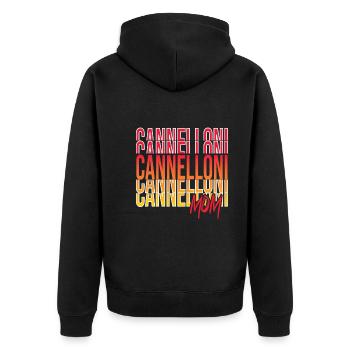 Italienisches Essen - Unisex Premium Bio Zip Hoodie - Schwarz - Hinten - Nico (187cm)