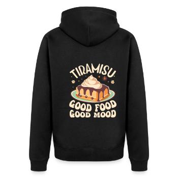 Italienisches Essen - Unisex Premium Bio Zip Hoodie - Schwarz - Hinten - Nico (187cm)