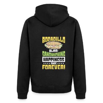 Spanisches Essen - Unisex Premium Bio Zip Hoodie - Schwarz - Hinten - Nico (187cm)