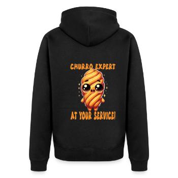 Spanish food - Unisex Premium Organic Zip Hoodie - black - Back - Nico (187cm)