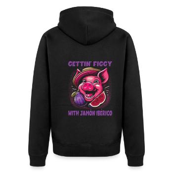 Spanish food - Unisex Premium Organic Zip Hoodie - black - Back - Nico (187cm)