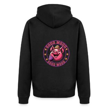Spanisches Essen - Unisex Premium Bio Zip Hoodie - Schwarz - Hinten - Nico (187cm)