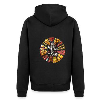 Spanisches Essen - Unisex Premium Bio Zip Hoodie - Schwarz - Hinten - Nico (187cm)