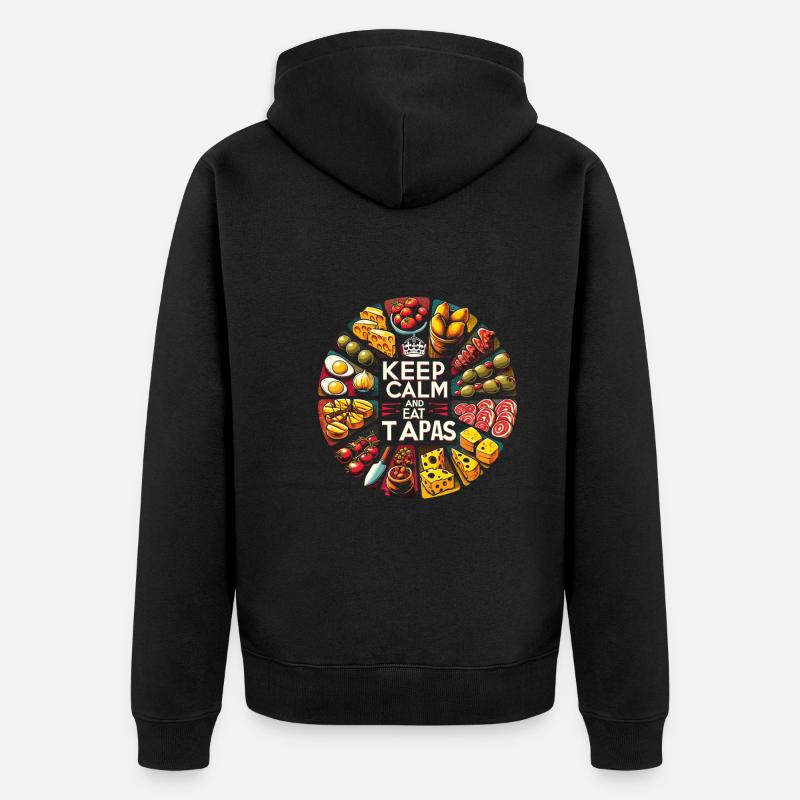 Spanisches Essen - Unisex Premium Bio Zip Hoodie - Schwarz