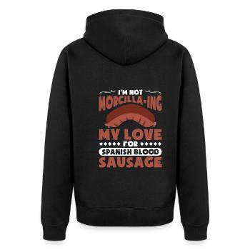 Cuisine espagnole - Veste à capuche bio Premium Unisexe - noir - Dos - Nico (187cm)