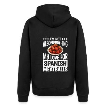 Spanisches Essen - Unisex Premium Bio Zip Hoodie - Schwarz - Hinten - Nico (187cm)