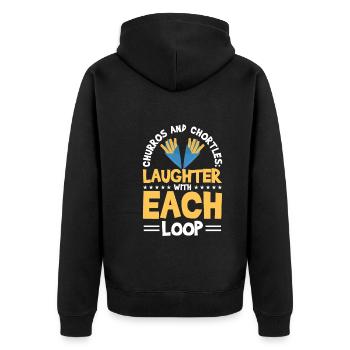 Spanisches Essen - Unisex Premium Bio Zip Hoodie - Schwarz - Hinten - Nico (187cm)